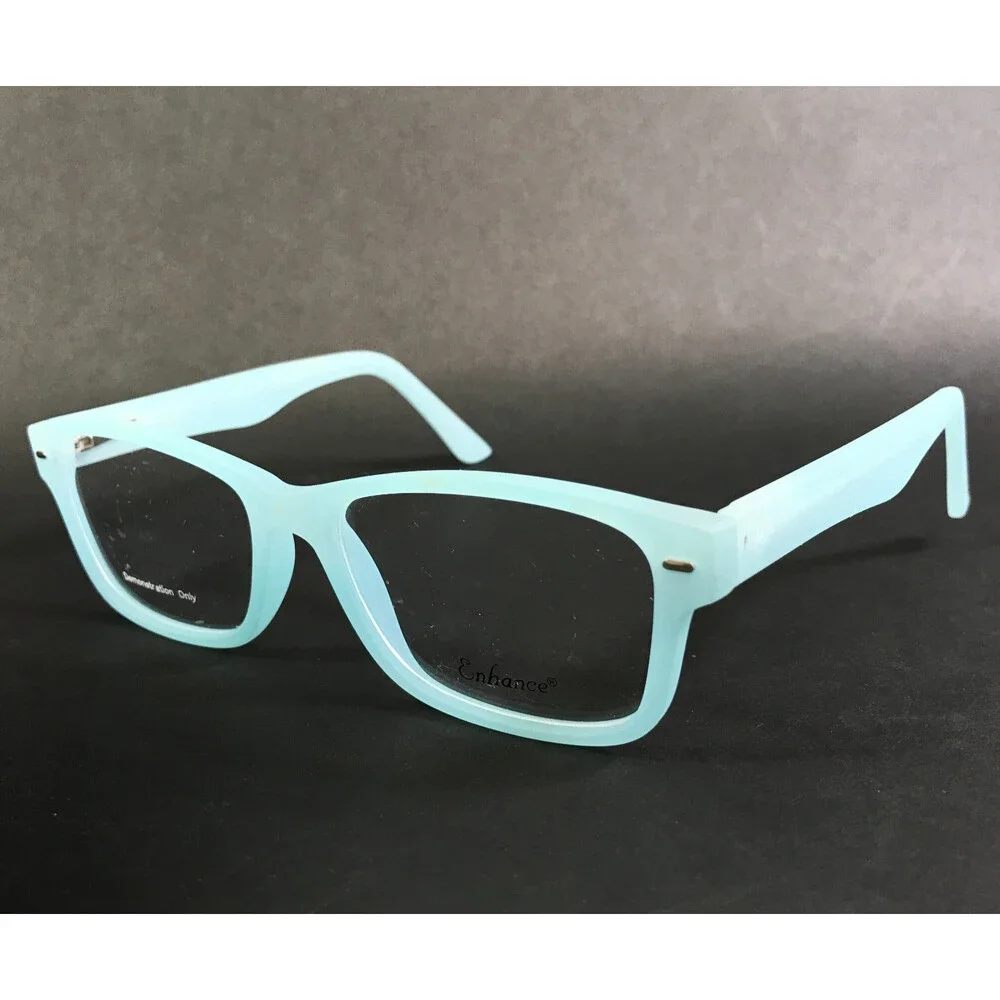 Enhance Eyeglasses Frames 4030 MATTE BLUE SKY Rectangle Full Rim 53-16-143